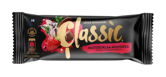 Classic Maitosuklaa-Mansikka puikko 85g