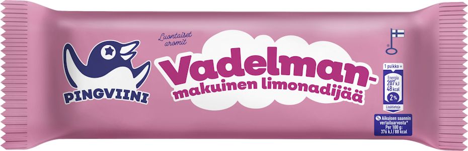 Pingviini limonadijäätelöpuikko Vadelma 55g/0,55dl