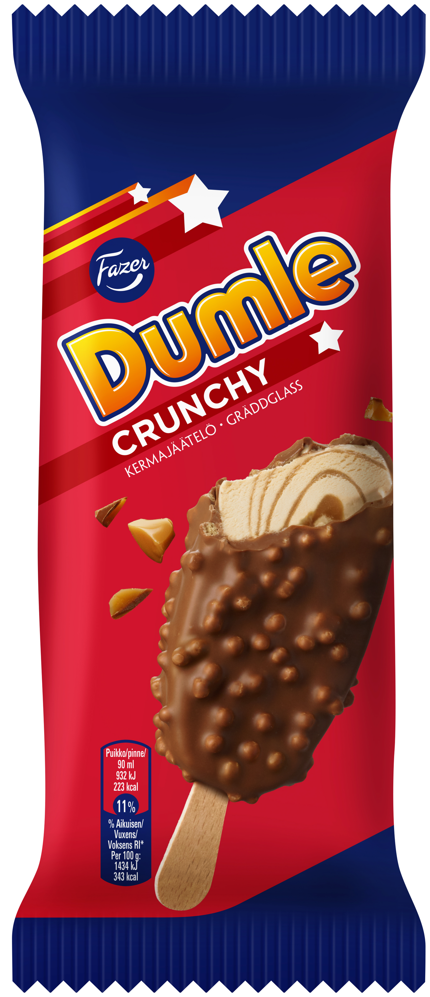 Fazer Dumle Crunchy kermajäätelöpuikko 65g/90ml
