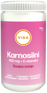 Vida karnosiini 400 mg ja E-vitamiini 60 kaps 32g  Pitkävaikutteinen Ravintolisävalmiste