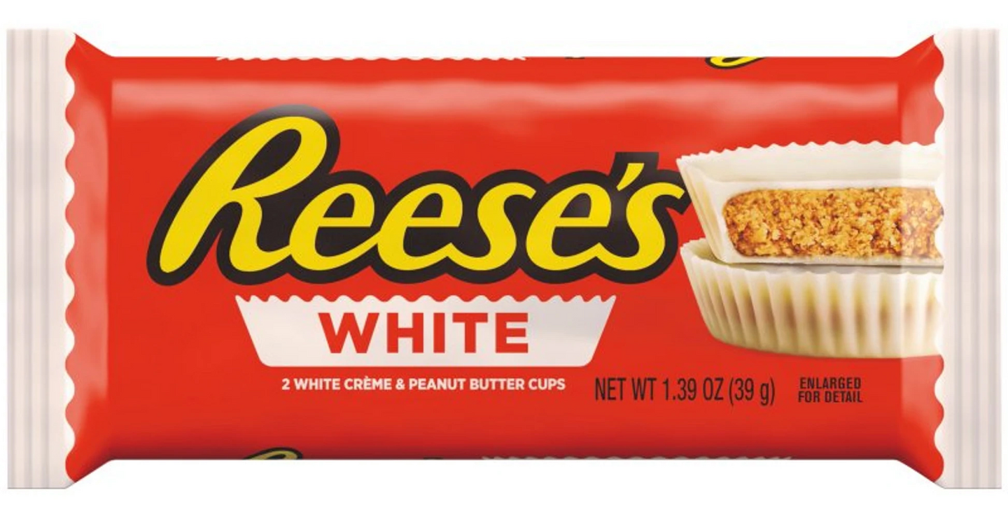 Reese's Peanut Butter Cups White 2 Cups 39,5 g maapähkinävoivalkosuklaa — HoReCatukku Kespro