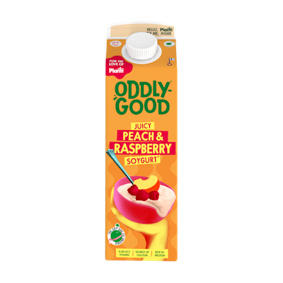 Oddlygood soygurt 1kg persikka-vadelma