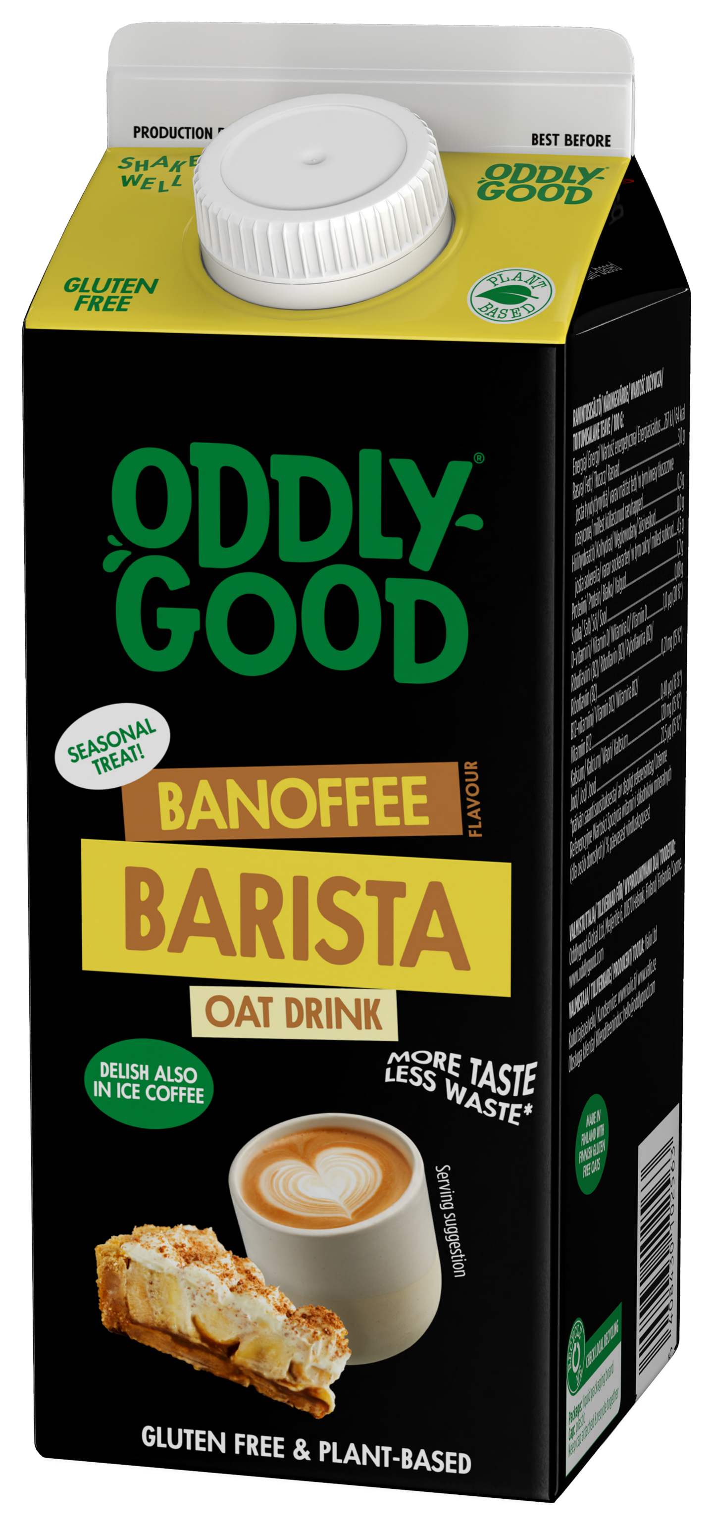 Oddlygood Barista kaurajuoma banoffee 0,75l gluteeniton ESL