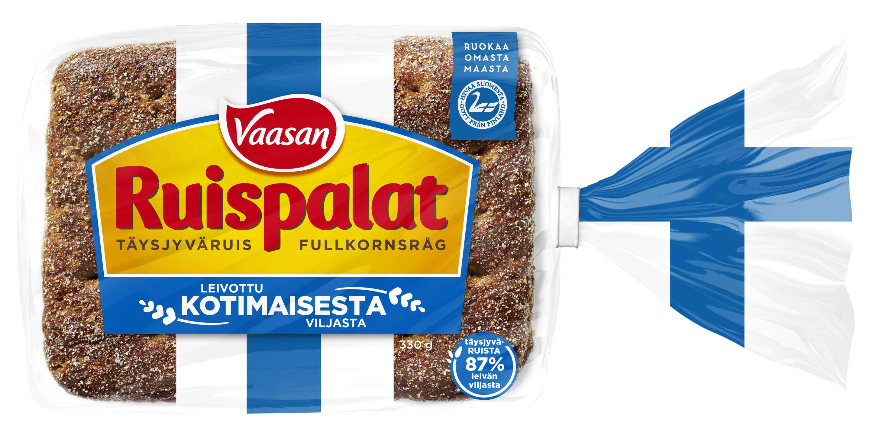 VAASAN Ruispalat 330 g 6 kpl täysjyväruisleipä
