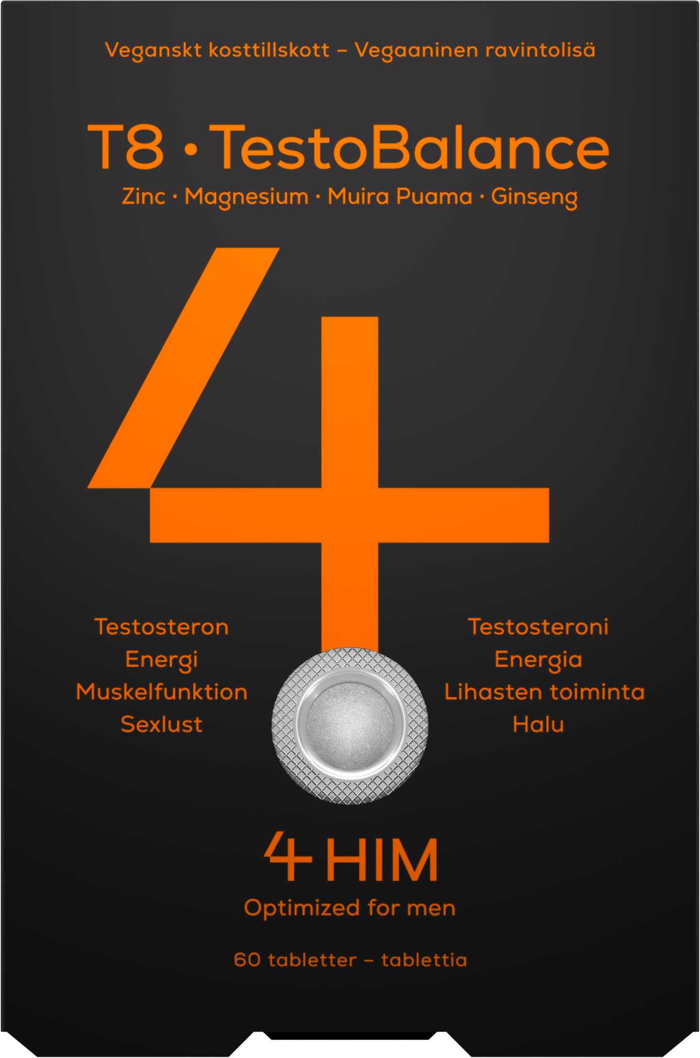 4Him T8 TestoBalance ravintolisä 60kpl