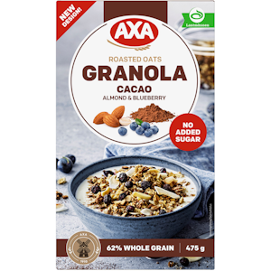 AXA granola kaakao, manteli & mustikka 475g