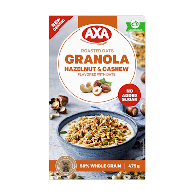 AXA Granola 475g hasselpähkinä & cashew
