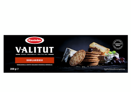 Kantolan Valitut suolakeksi 200 g DISPLAY