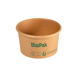 Biopak Ronda Short kulho ruskea 190ml Ø85mm, korkeus 52mm 25kpl