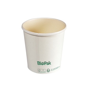 Biopak Ronda Short kulho valkoinen 480ml Ø97mm, korkeus 100mm 25kpl