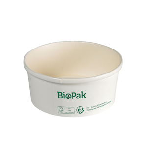 Biopak Ronda Slim kulho valkoinen 350ml Ø117mm, korkeus 52mm 35kpl