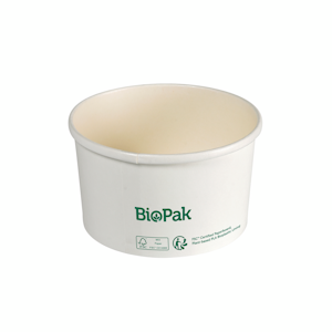 Biopak Ronda Slim kulho valkoinen 550ml Ø117mm, korkeus 74mm 35kpl