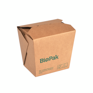 Biopak Noodle box pieni suljettava ruskea 480ml 92x74x85mm 50kpl