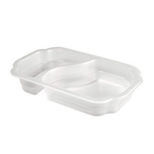 Biopak Take away -rasia kirkas 2-lokeroinen 250x159x43mm 700ml/400ml 246kpl