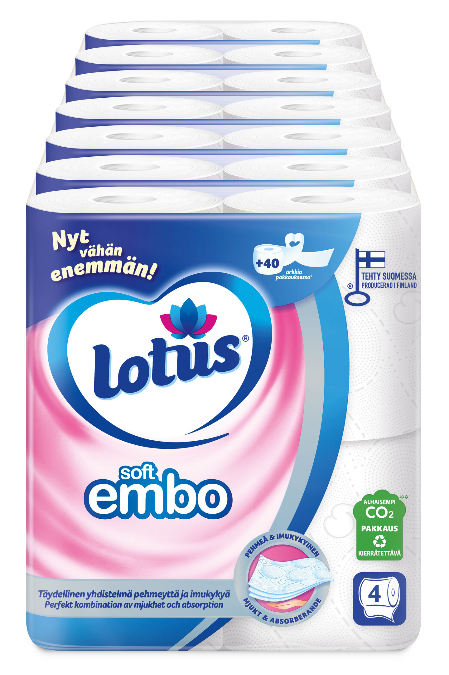 Lotus Soft Embo WC-paperi valkoinen 7 x 4rl (säkki)