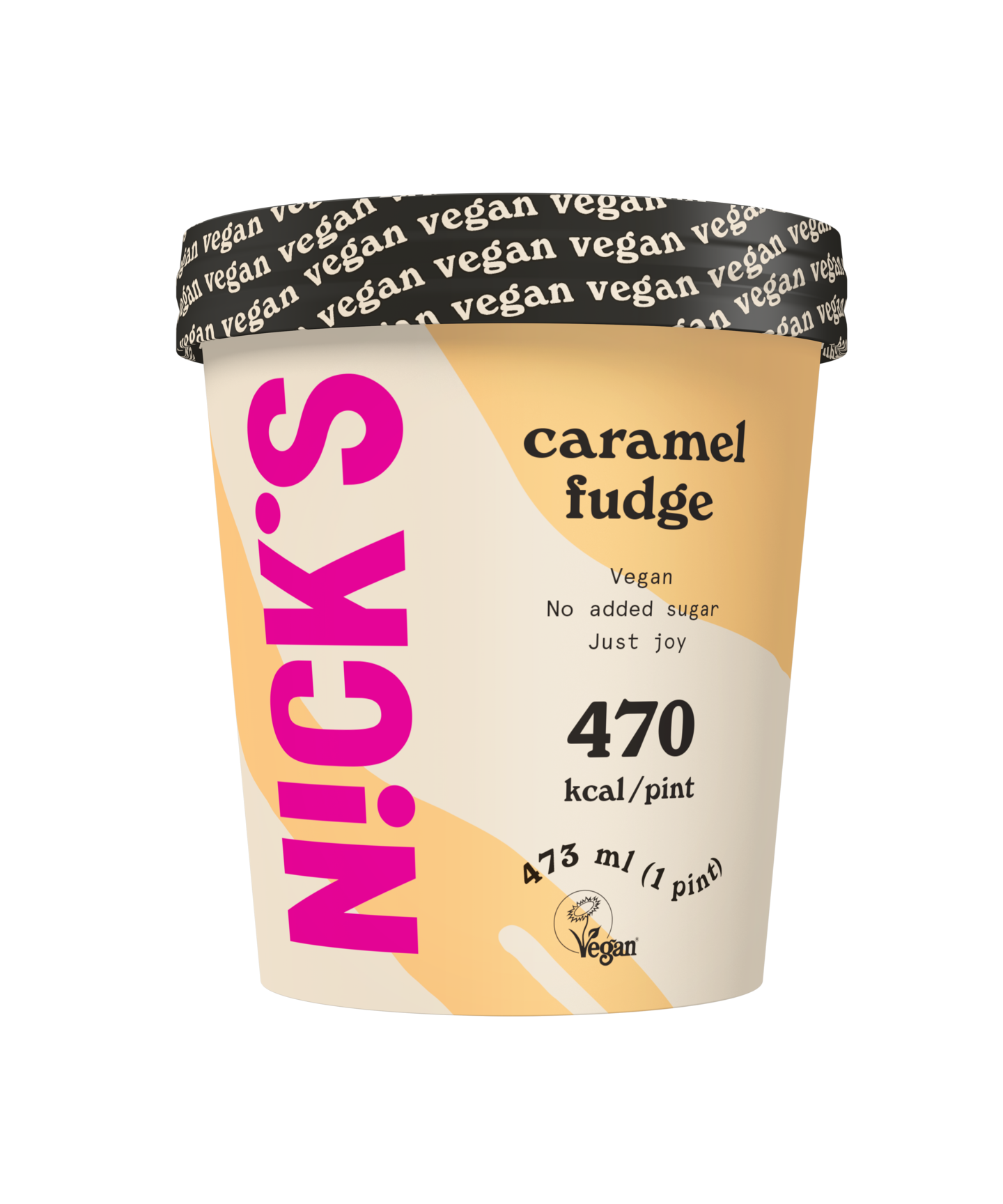 Nick's jäätelö 473ml vegan caramel fudge