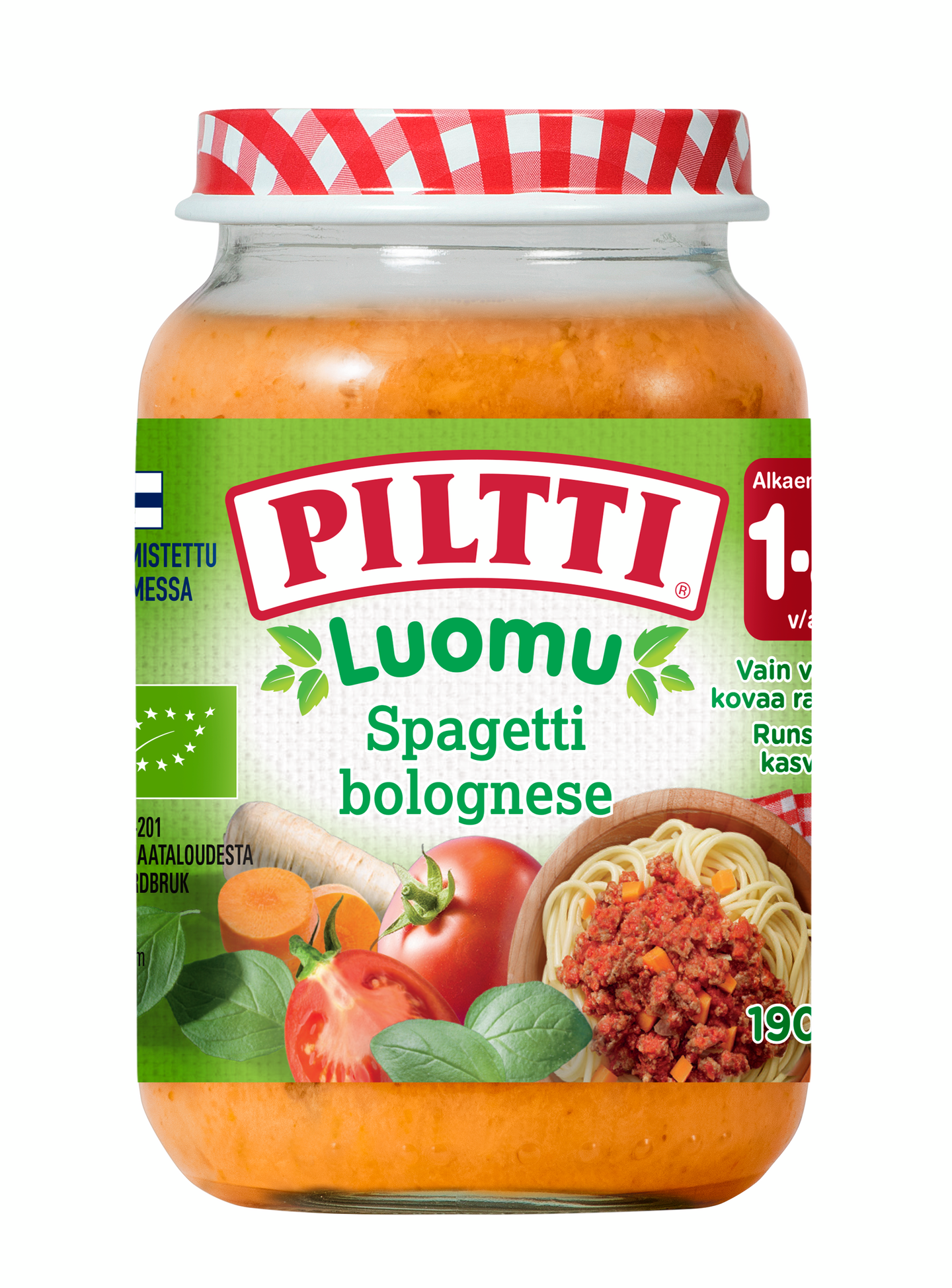 Piltti Luomu spagetti bolognese 190g 1-3 v.