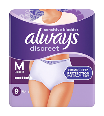 Always Discreet Complete Protection Plus M inkontinenssialushousut 9kpl