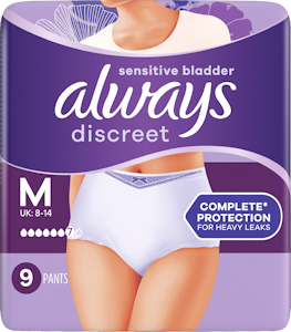 Always Discreet Complete Protection Plus M inkontinenssialushousut 9kpl