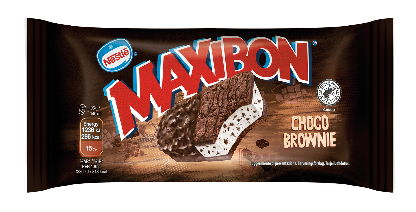 Maxibon Choco Brownie välipalajäätelö 96g/1,4dl
