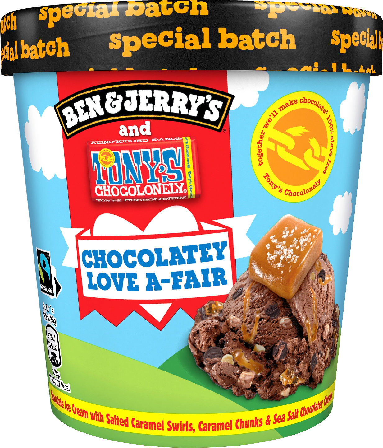 Ben & Jerry's Pint-jäätelö Chocolate Love A-Fair Caramel Sea Salt 465ml/402g
