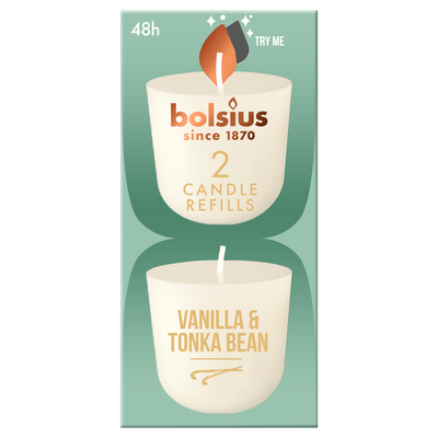 Bolsius – CleanLight-täyttöpakkaus – Vanilja + Tonkapapu