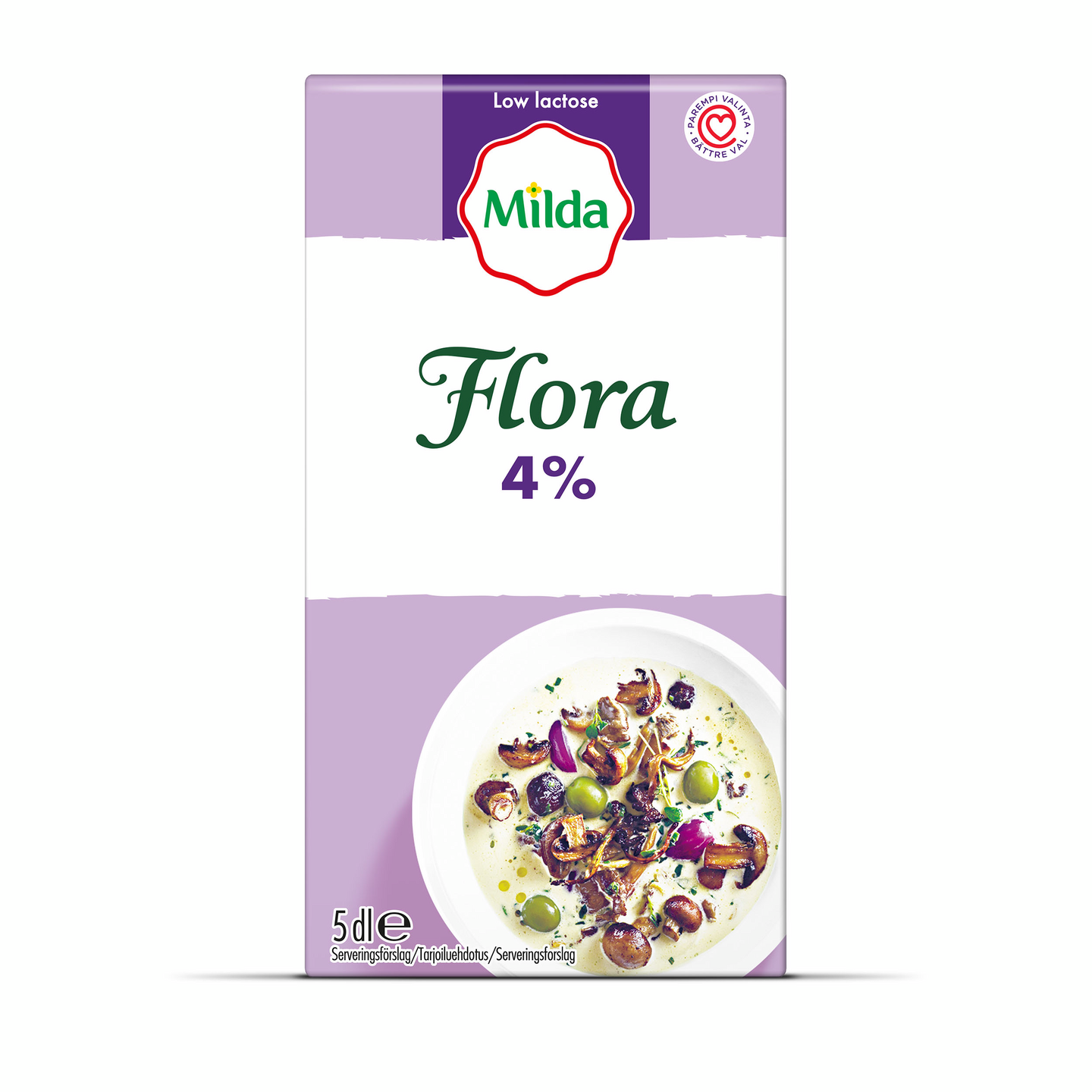 Milda Flora Ruoka 4% 5dl vähälaktoosinen