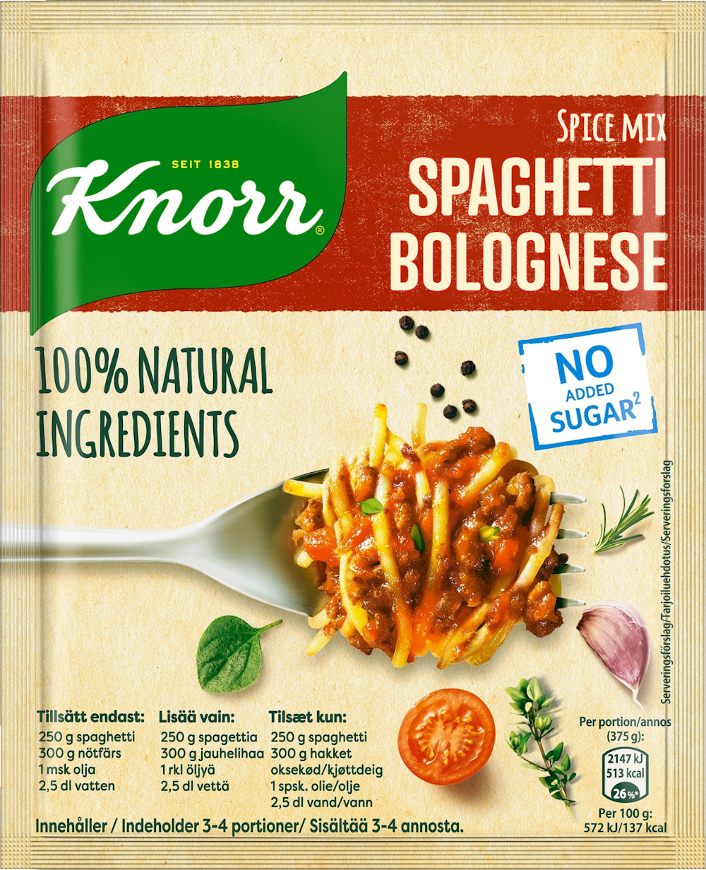 Knorr Ateria-aines Spaghetti Bolognese 38 g — HoReCa-tukku Kespro