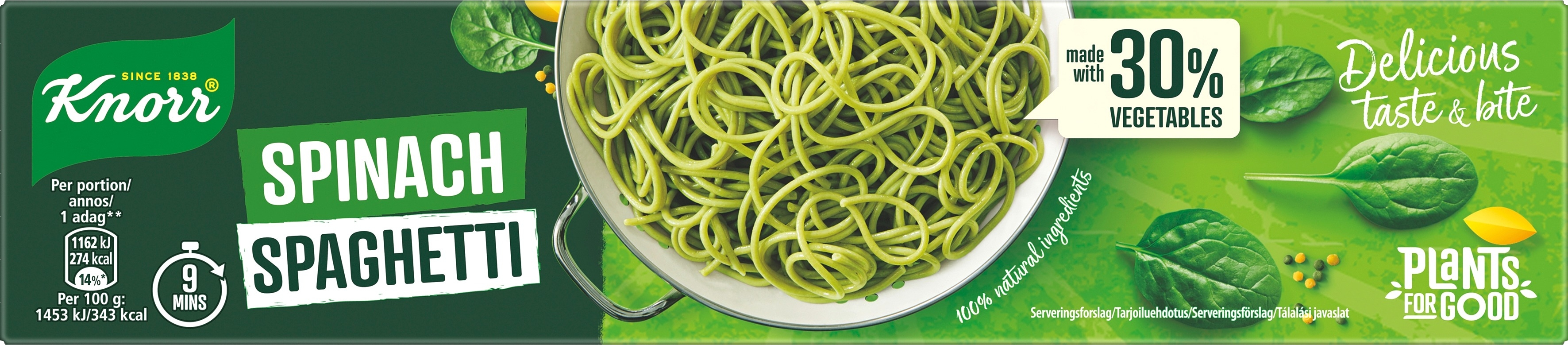 Knorr Spinach Spaghetti Pasta 300g — HoReCa-tukku Kespro