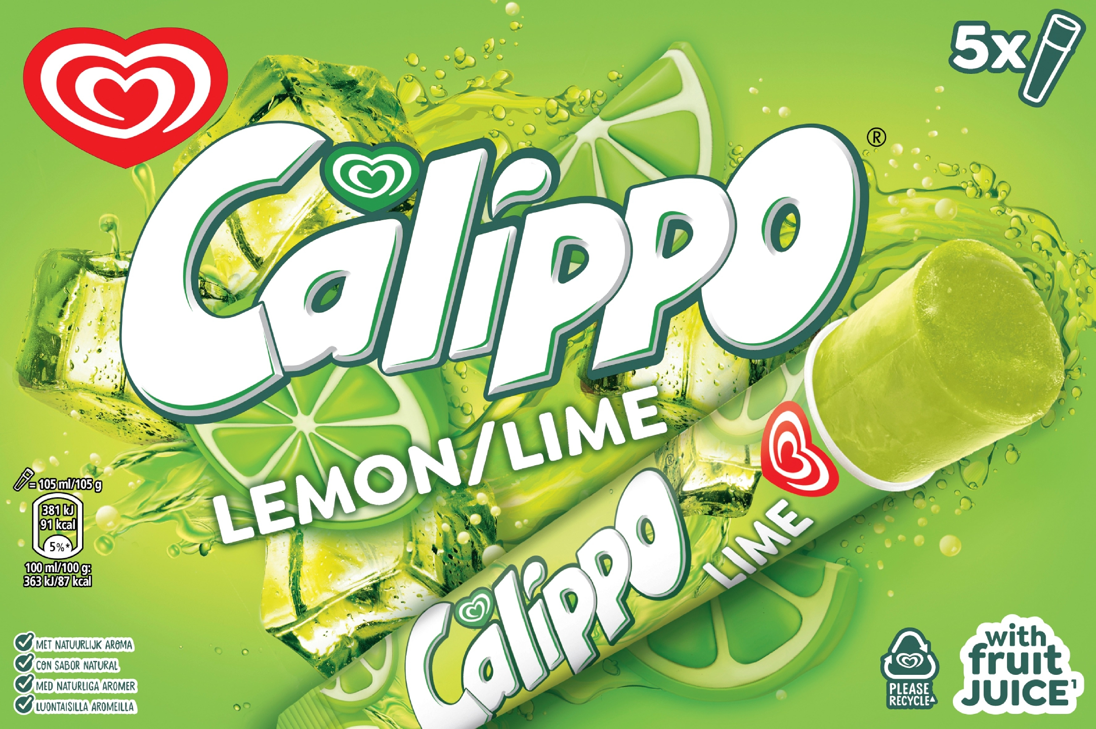 Calippo Lime limujää 5 kpl 525ml/643g