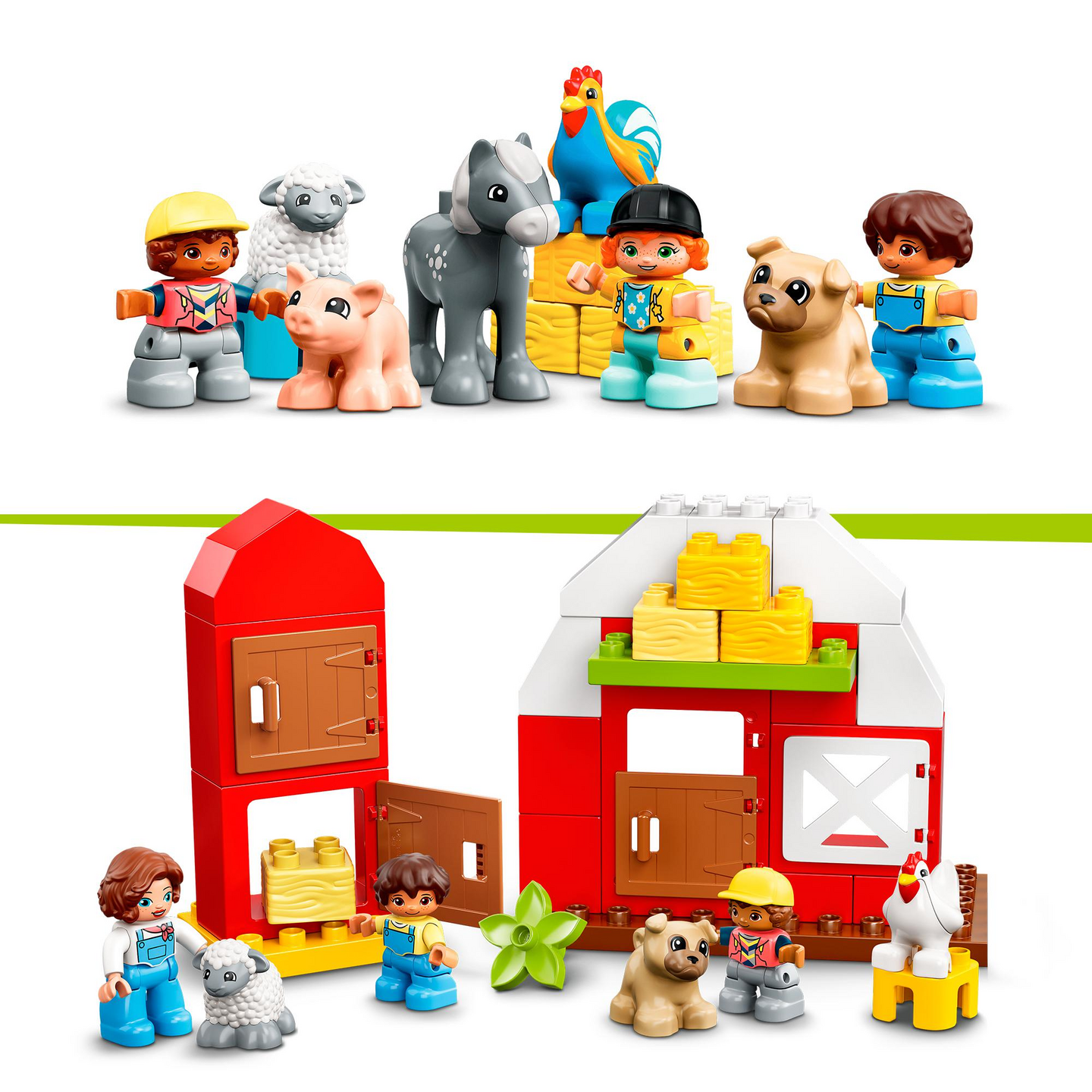 LEGO DUPLO Town 10952 Navetta, traktori ja maatilan hoitoeläimet