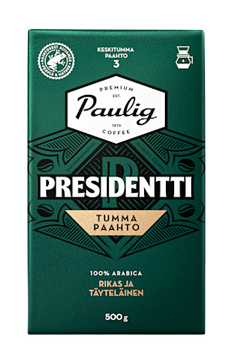 Presidentti Tumma Paahto kahvi 500g suodatinjauhettu RFA