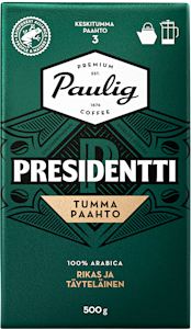 Presidentti Tumma Paahto kahvi 500g pannujauhatus