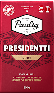 Presidentti Ruby 500g hienojauhettu kahvi RFA