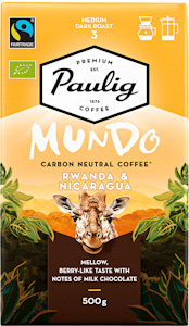 Paulig Mundo Rwanda-Nicaragua kahvi 500g suodatinjauhatus luomu