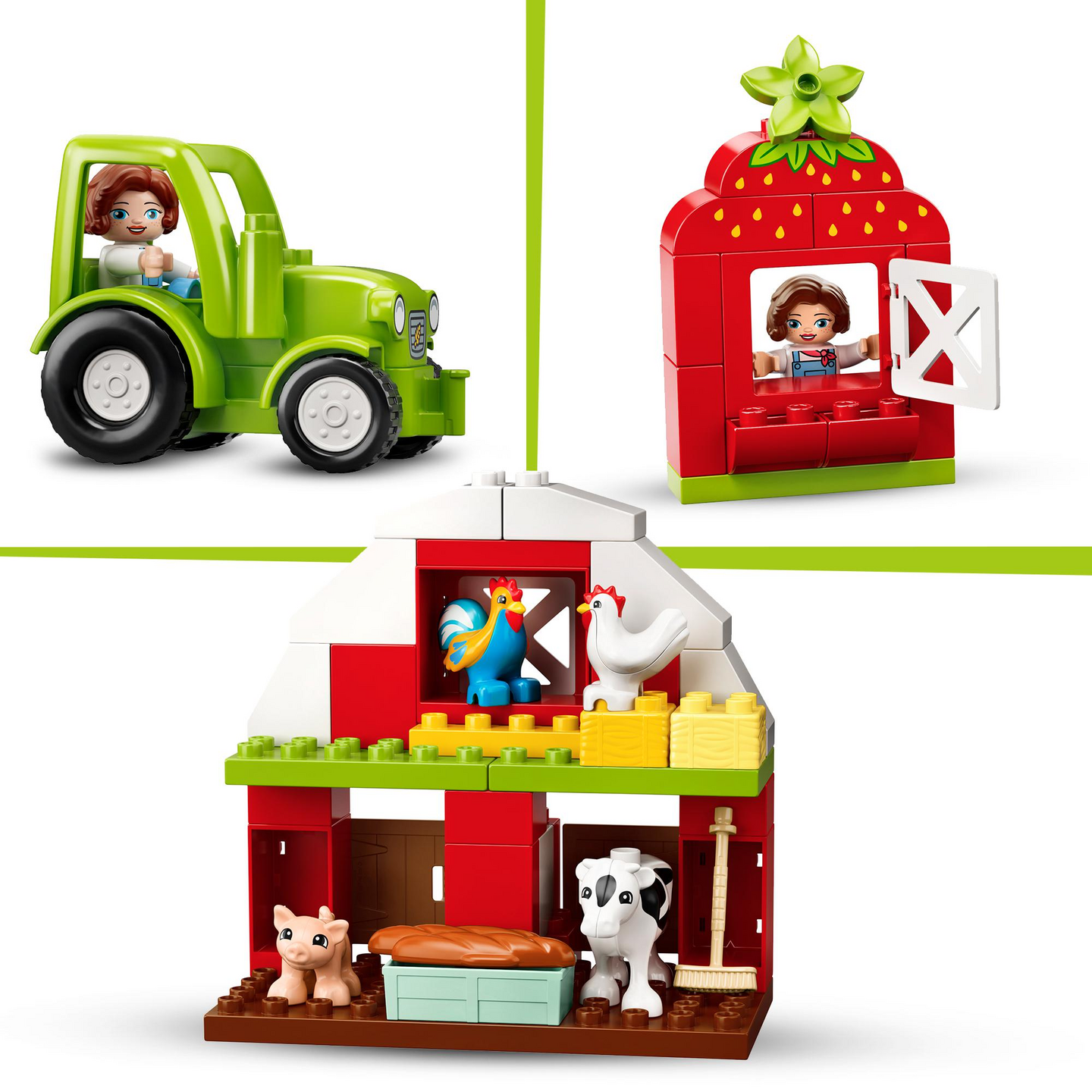 LEGO DUPLO Town 10952 Navetta, traktori ja maatilan hoitoeläimet