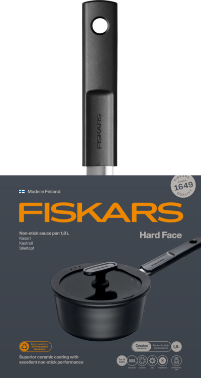 Fiskars Hard Face kasari 1,8 l kannella