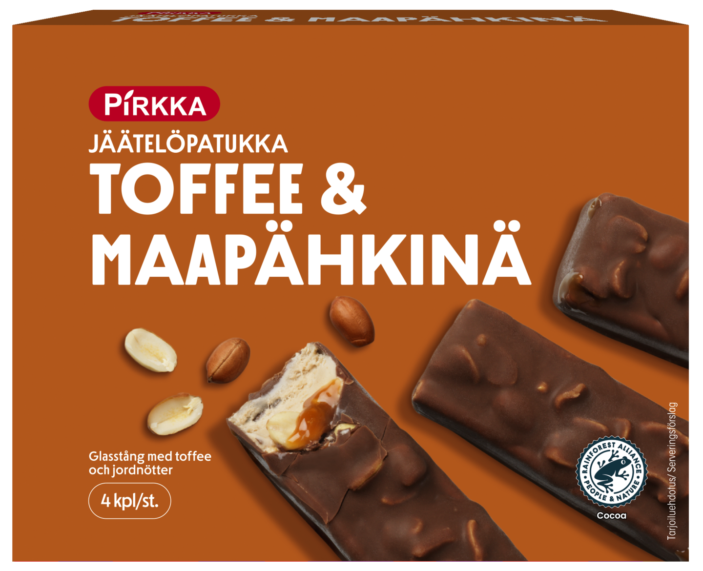 Pirkka jäätelöpatukka maapähkinä & toffee 4x53 ml