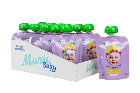 Muru Baby Smoothie Suvikuningatar päärynä-vadelma-mustikka-banaani 90g 4kk luomu