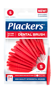 Plackers Dental Brush Hammasväliharja S 0,5mm 24kpl punainen