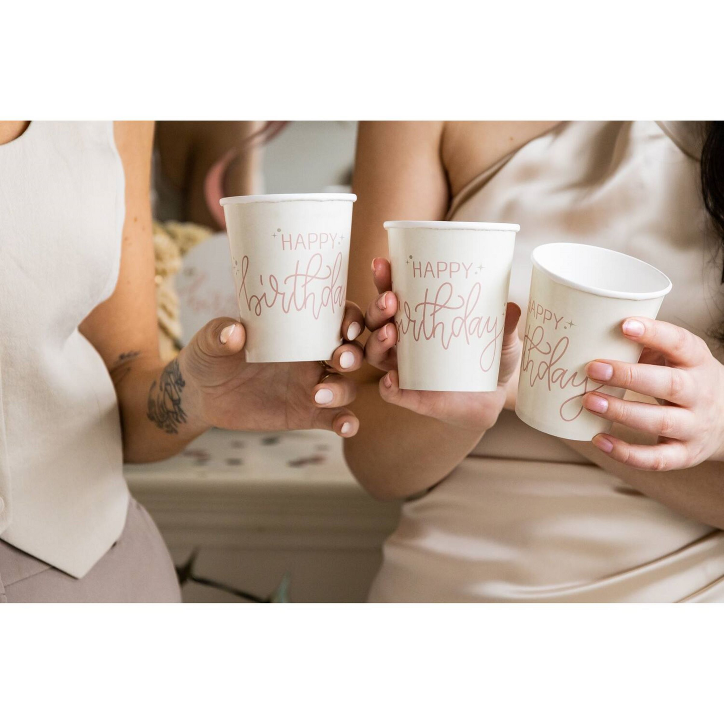 Ilmapallokeskus pahvimuki 250ml 8kpl Happy Birthday