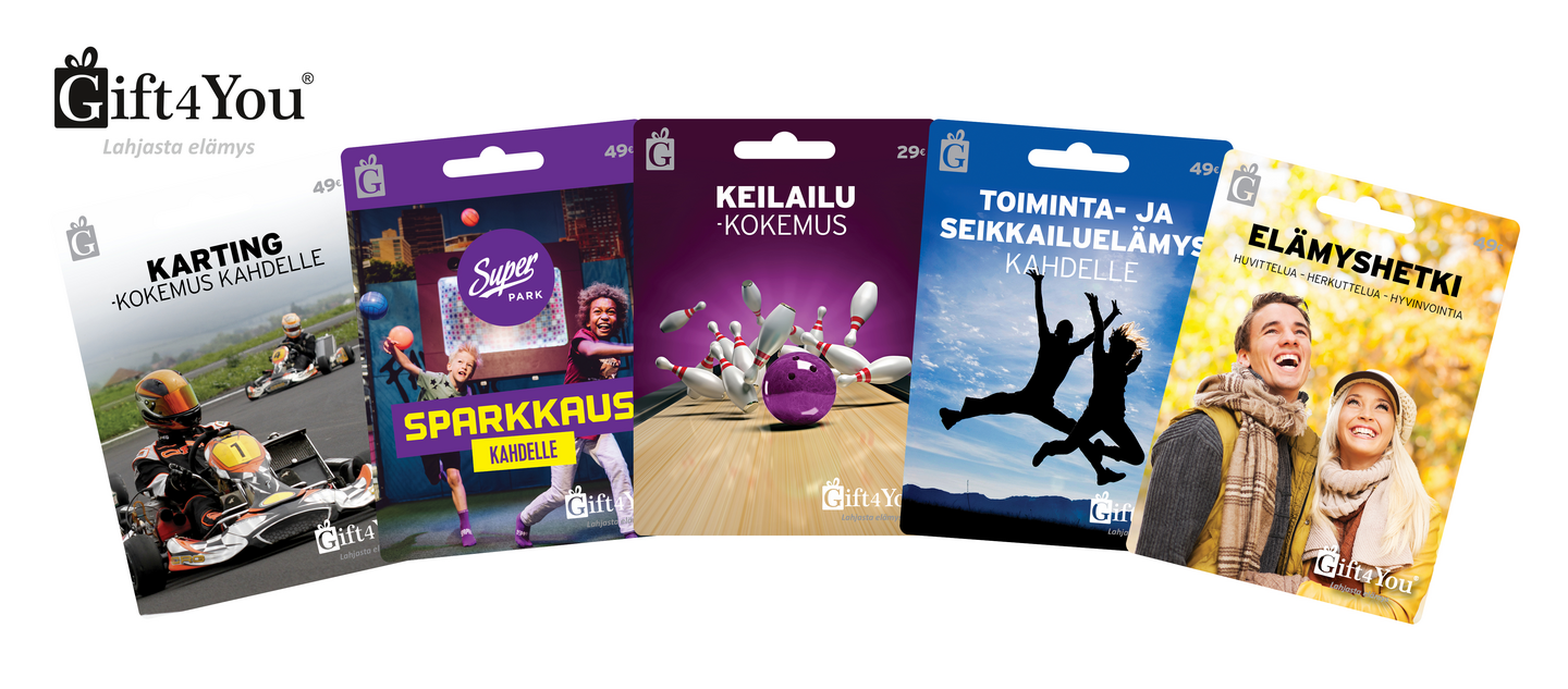 Gift4You aktiviteetti-lahjakortit