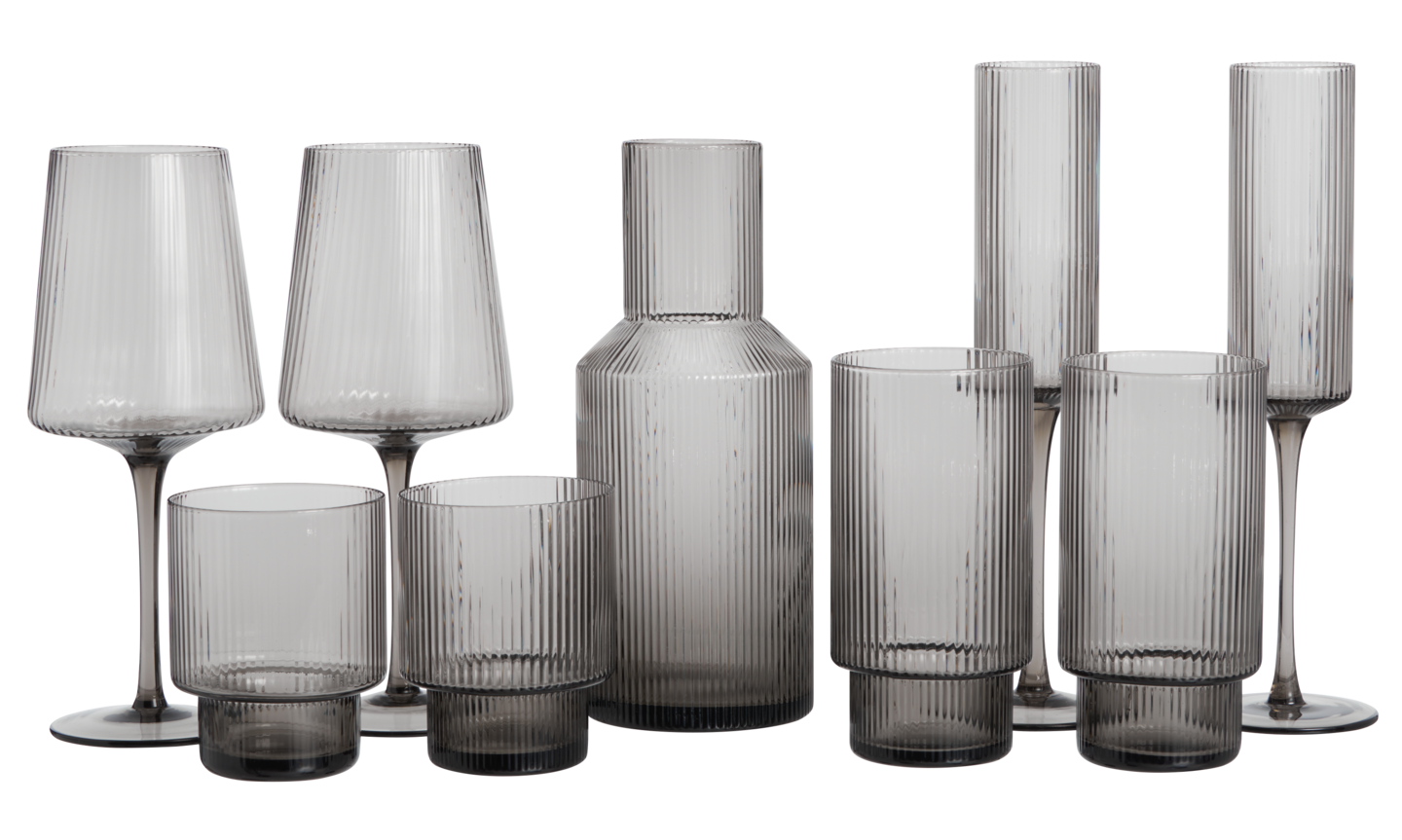 myhome rib lasi 470 ml korkea 2 kpl/pkt harmaa