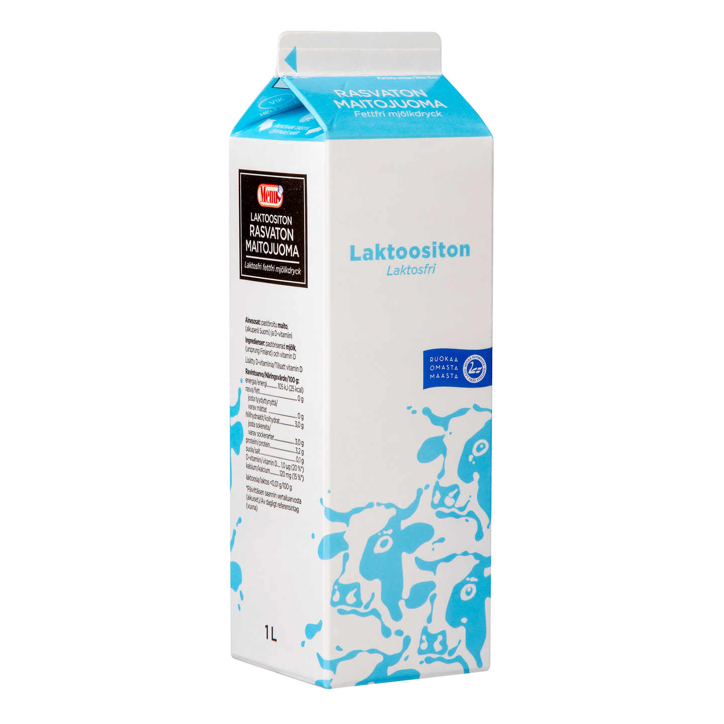 Menu rasvaton maitojuoma 1l laktoositon pidempään säilyvä tlk