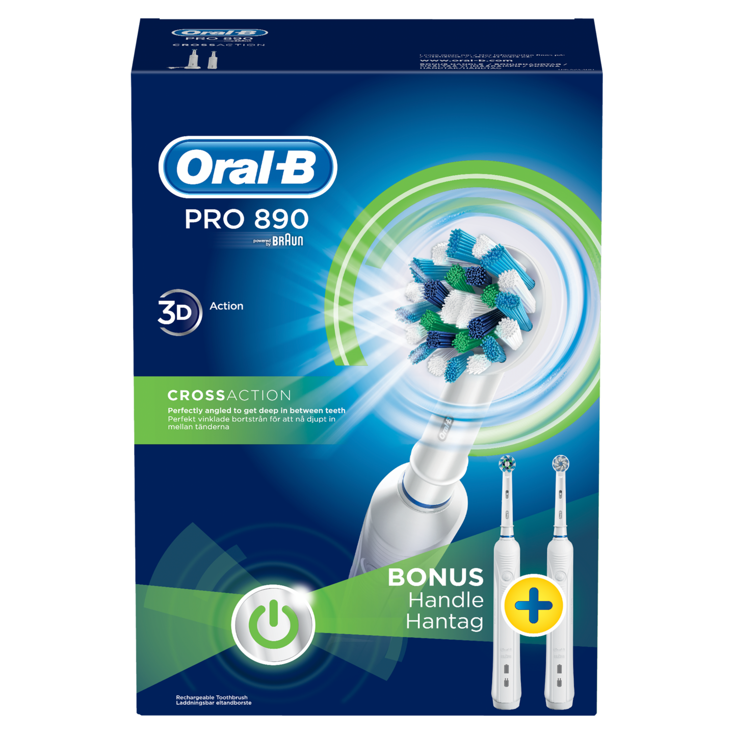 Oral-B Pro 890 sähköhammasharja, 2 kpl