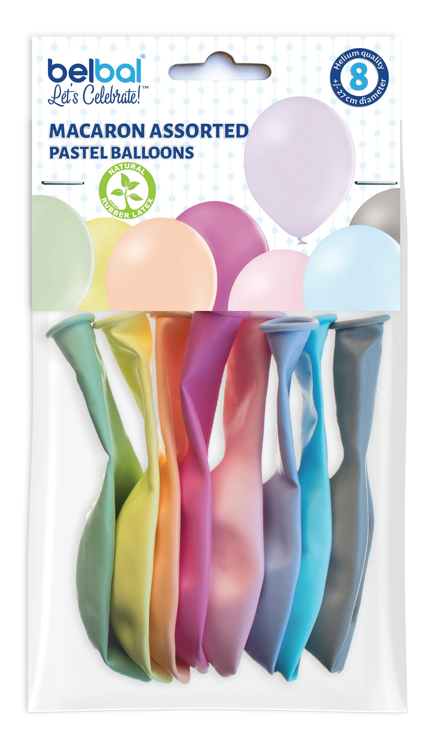 Ilmapallot Macaron trendivärit 8 kpl/pss