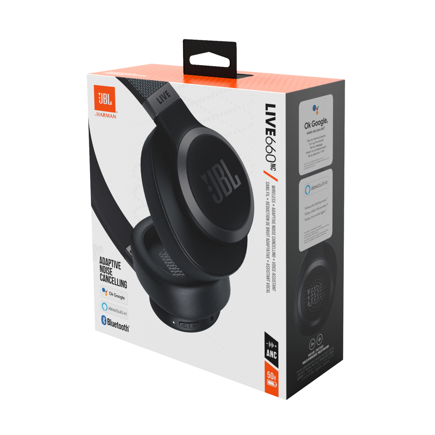 JBL Live 660NC langattomat vastamelusankakuulokkeet, musta