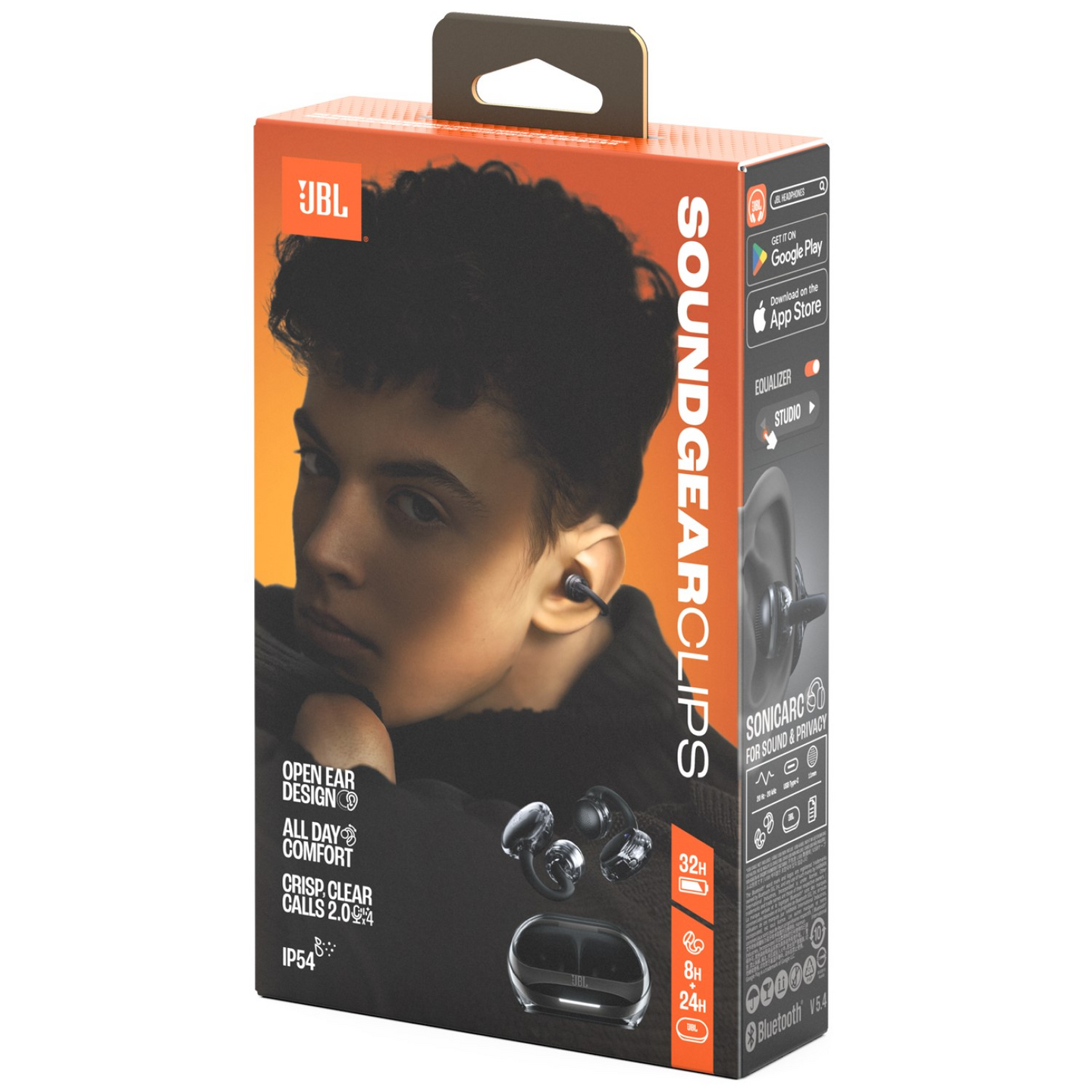 JBL Soundgear Clips -langattomat avoimet nappikuulokkeet, musta