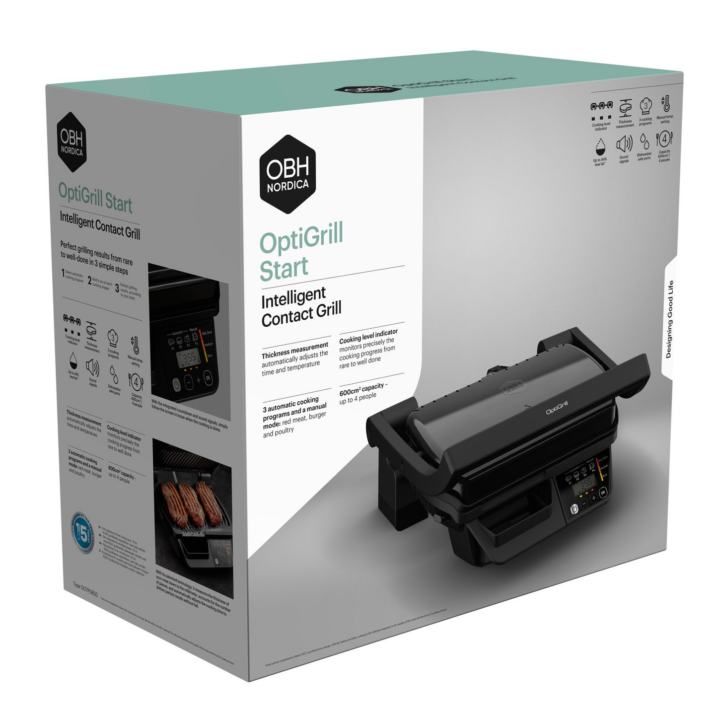 OBH Nordica OptiGrill Start GO7P08S0 -pöytägrilli