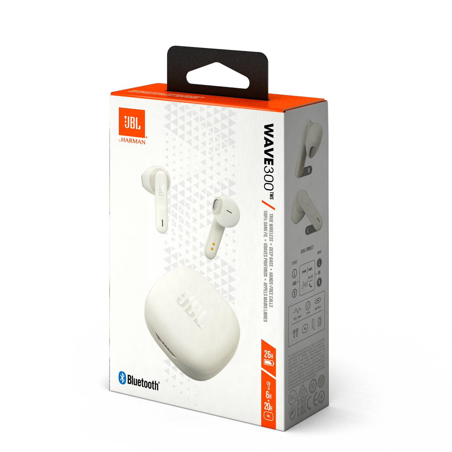 JBL Wave 300TWS -langattomat nappikuulokkeet, valkoinen